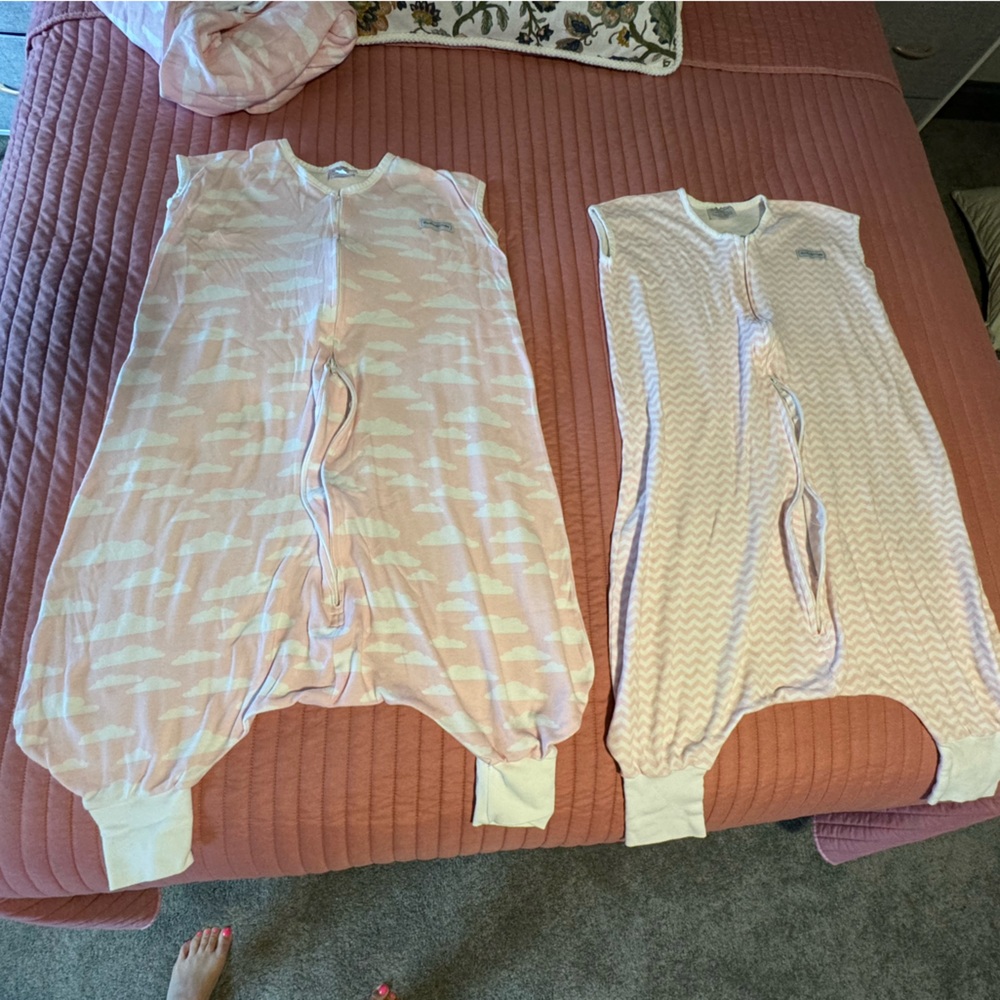 Set of 2 Pink and White Sleep Sack Sleep Bags